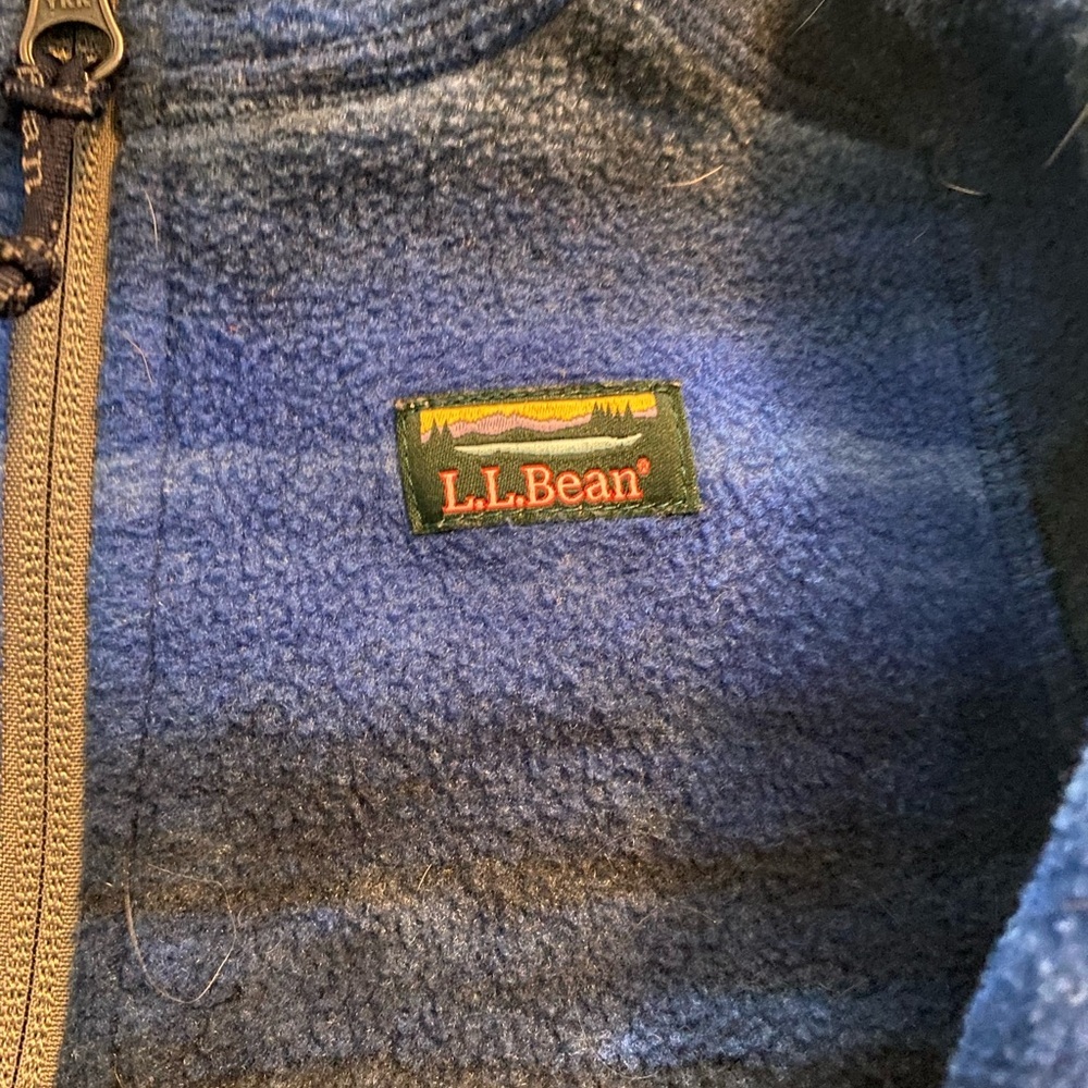 L.L. Bean Blue and Gray Hooded Jacket with Sporty Design - Picture 6 of 6